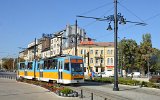 Tw 802 geh�rt zu einer Serie von 39 Fahrzeugen des Typs T6M-700(M), die seit 2009 modernisiert wurden. An der L�wenbr�cke am 17.09.2015